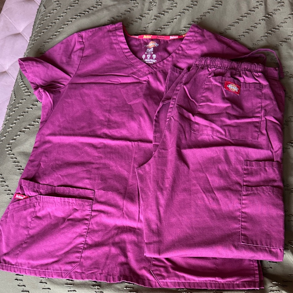 Dickies Purple V-Neck Medical Scrub